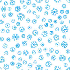 Seamless pattern of winter snowflakes vector background.