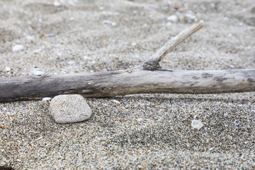 The beauty of the sandy beach on the spit between Pomorie and Aheloy. Pomorie lake. Pomorie spit. Bulgaria