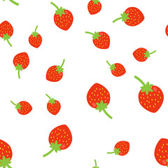 The Seamless pattern. Tropical ornamentred red strawberry