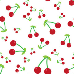 The Seamless pattern. Tropical ornament Red cherry