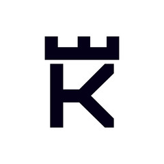 Fortress castle initial K logo template vector