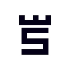 Fortress castle initial S logo template vector