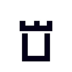 Fortress castle initial U logo template vector