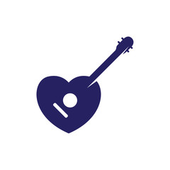 love guitar logo vector template