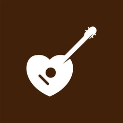 love guitar logo vector template