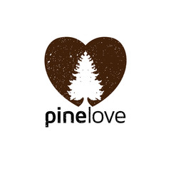Love Pine logo icon vector