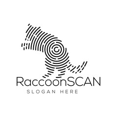 Naklejka premium Raccoon Scan Technology Logo vector Element. Animal Technology Logo Template