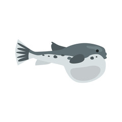 Fish ball color vector icon. Flat design