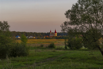 Magic landscape is evening, sunset over the field.