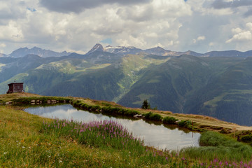 Bergsee in  der Schweiz im Wallis