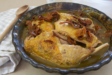 cuisses de pintade aux girolles