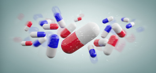 3d rendering medical pills isolated on a background