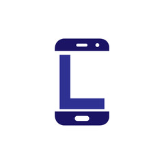 L Initial letter with Smart phone logo icon vector