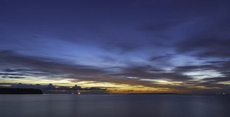 Beautiful Baltic Sea with long exposure after sunset