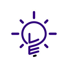 LE Initial Letter with creative bulb Logo vector element. Initial letter bulb Logo Template