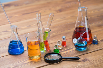 Test tubes on a table