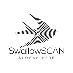 Obraz premium Swallow Scan Technology Logo vector Element. Animal Technology Logo Template