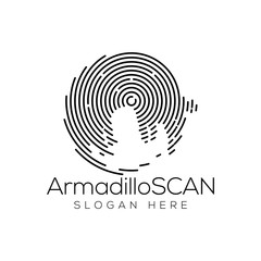 Armadillo Scan Technology Logo vector Element. Animal Technology Logo Template