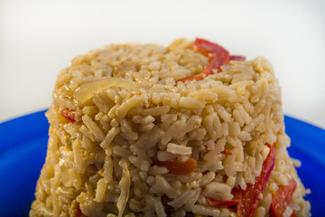 Rice with red peppers 