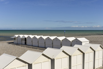 cabines de plage, Le Tréport, Seine Maritime, région Normandie, 76