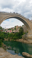 Fototapeta premium Below the Mostar bridge, Bosnia