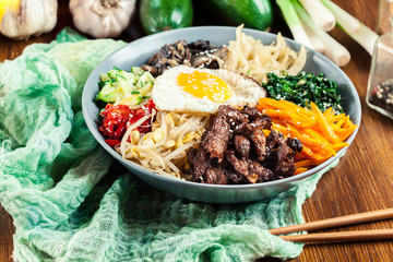 Bibimbap - rice with beef and vegetables