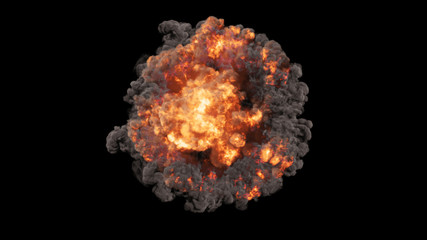 3D rendering of voluminous colorful explosions, shock waves and clubs filled with smoke - obrazy, fototapety, plakaty