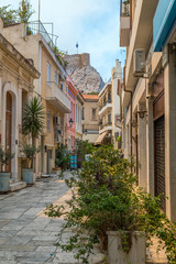 Fototapeta na wymiar Quartier de Pláka à Athènes