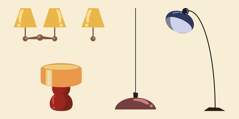 lamp sets vector illustration