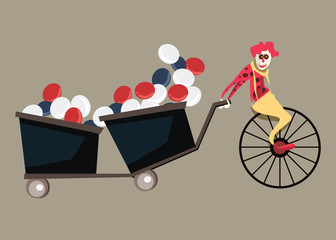 clown and balloon vector illustration  