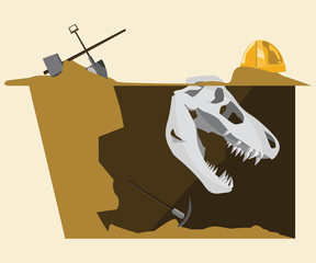 fossil vector illustration 
