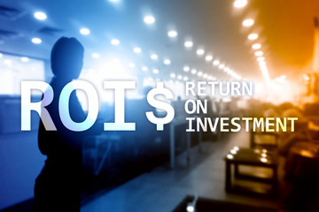 ROI - Return on investment, Financial market and stock trading concept.