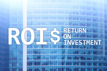 ROI - Return on investment, Financial market and stock trading concept.