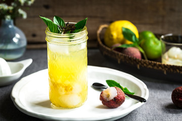 Lychee Lemonade with Basil