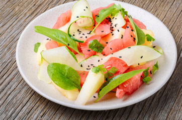 Salad with watermelon and melon