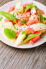 Salad with watermelon and melon