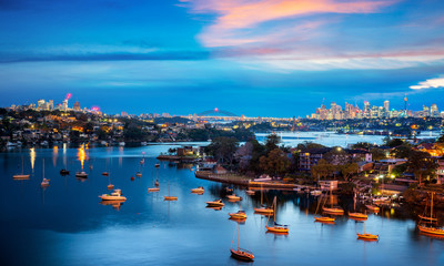 Sydney city on night time