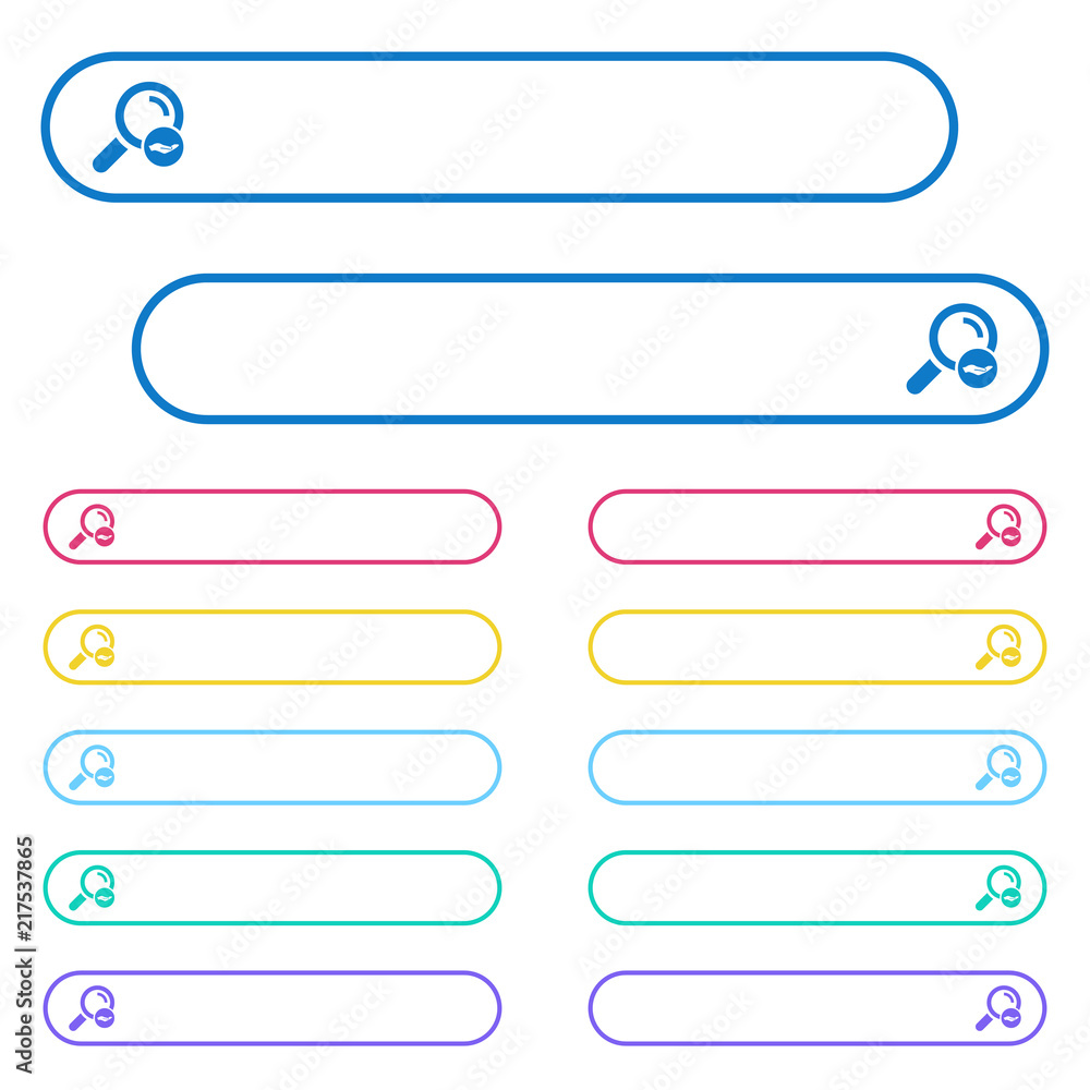 Poster search services icons in rounded color menu buttons
