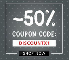 -50% Coupon Code Vector