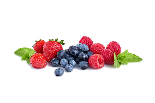 Fresh Berries Isolated on the White Background