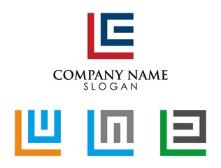 LE letter square logo icon template 2