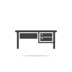 Office desk icon vector