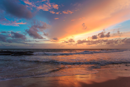 Tropical sunset of Sri Lanka