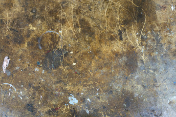 Texture of old dirty wood surface with splashes of oil and colors and some scratches