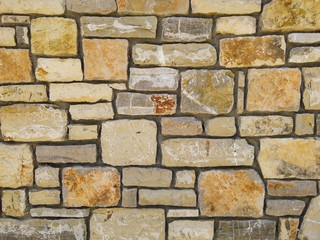 Close up of stone wall with natural colors