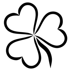 Plant with three leaves in the shape of heart, clover