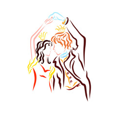 sensual beautiful dance of young prince and princess