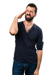 Fototapeta premium Frustrated handsome man with beard