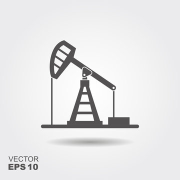 Vector illustration. Silhouette image of pumps for oil production