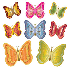Set of colorful butterflies. Vector illustration